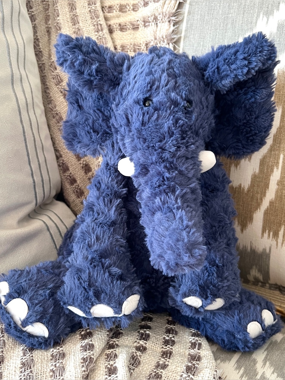 🐘 Jellycat Fuddlewuddle Navy Blue Elephant Large 16” Excellent Condition 💙